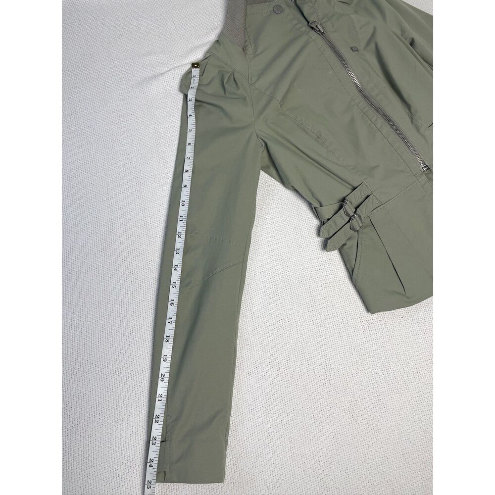 Armani Exchange A|X Sage Green Moto Jacket Women's XS Lightweight Buckle Detail - Picture 5 of 13